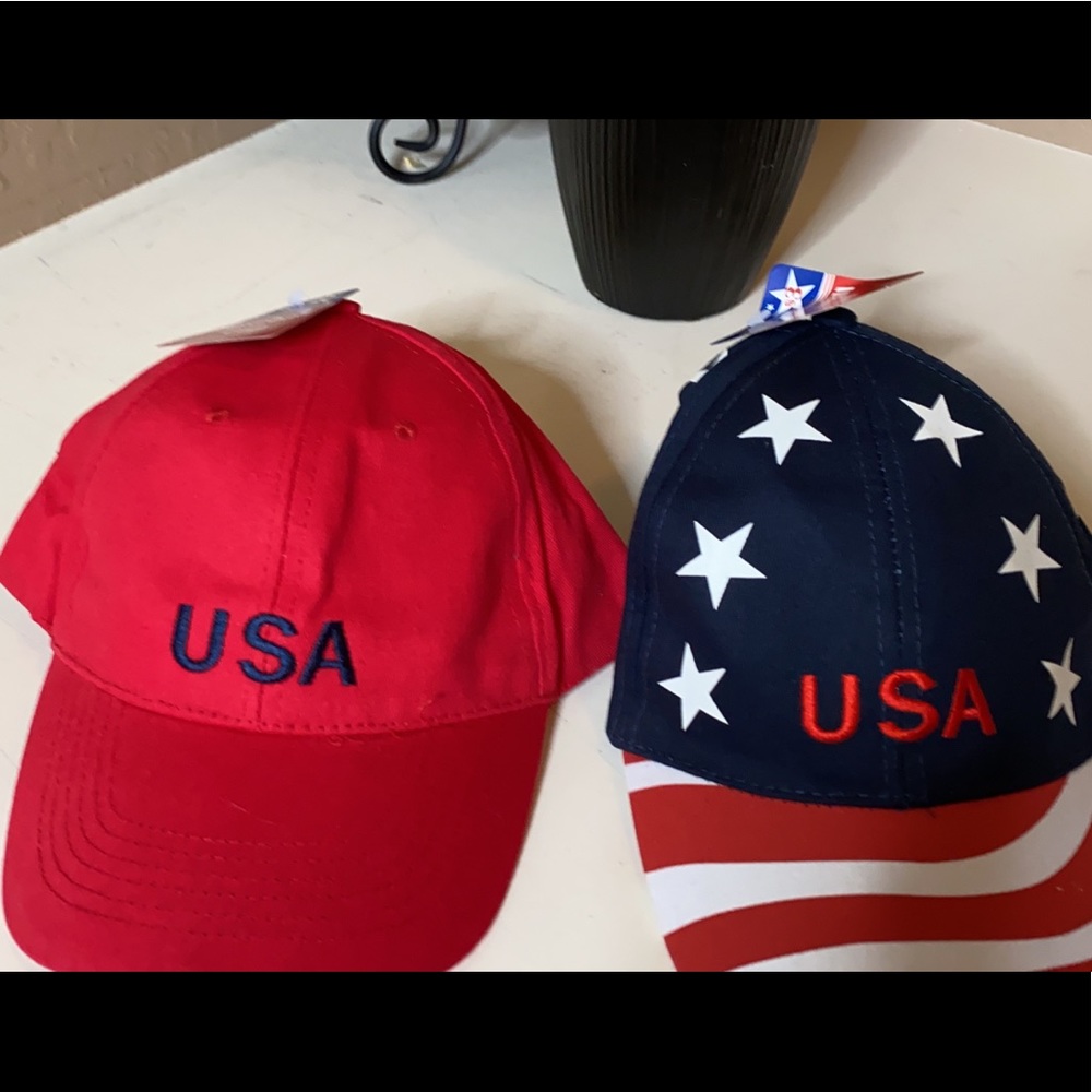 USA Hats (Two for one) $3ea sold as a set. NEW